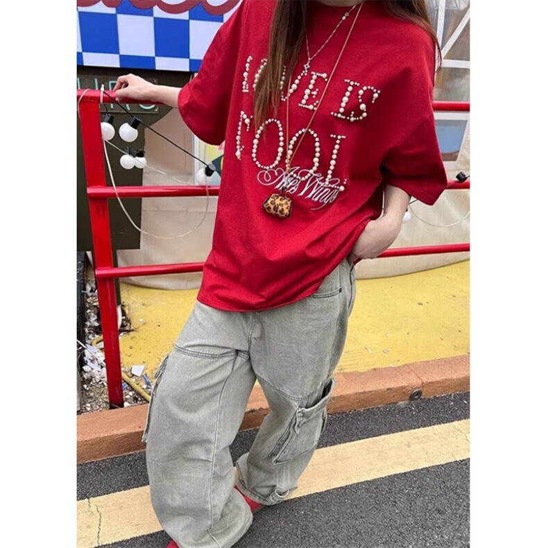 复古立体烫珠短袖T恤男女宽松百搭夏季薄款体恤上衣TDC003,男装T恤,星座1116A（原606A-3）