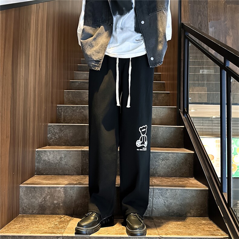 k1065-p55-控78M-5XL宽松大码发泡印花多口袋港风高阶黑暗牛仔,男装牛仔裤,星座116
