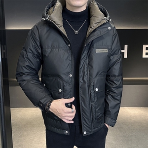 DS-A225-2025冬季标新款羽绒服男士短款连帽加厚工装羽绒外套图片