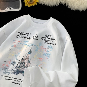 重磅美式高街印花纯棉大码宽松长袖T恤B219A- CT2553-P28图片