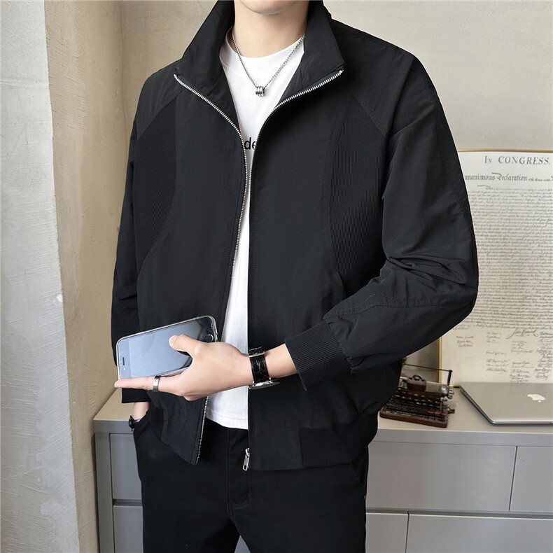 2026新款春季夹克男士高端拼接立领男装休闲外套A313-8606-P115,男装夹克,电商A313