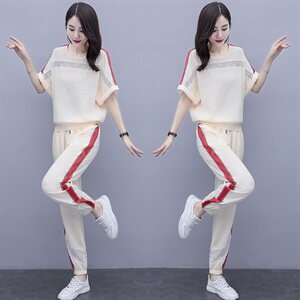 休闲冰丝运动套装夏装2025新款时髦洋气显瘦减龄两件套夏季女装潮图片