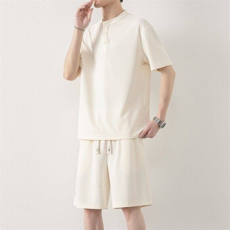纯色二开TZ25313-特P60短袖T恤男套装夏季学生潮流帅气夏天男装,男装T恤,电商D310B