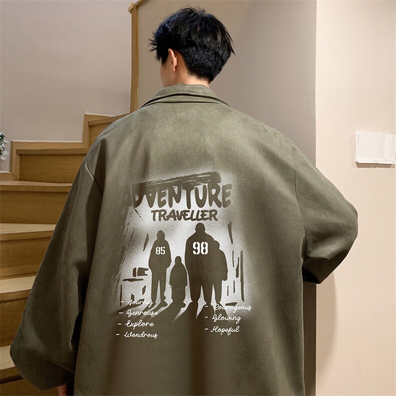 麂皮绒夹克男大码立领褂子外套JK85374-P68加绒款-P78,男装夹克,电商A040