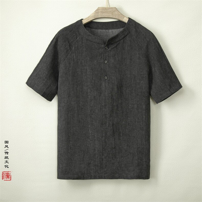 2025春夏新款风男装棉麻男士短袖T恤T363P75,男装T恤,钱塘802