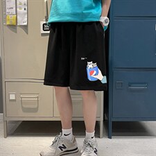 MK37262-P15冰丝短裤男士大码宽松休闲五分裤男运动中裤，男装休闲裤，电商A040