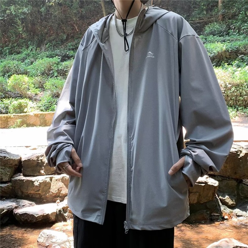 青春流行男夹克文艺潮双拉链冰丝防晒外套P38,男装夹克,星座1116-2