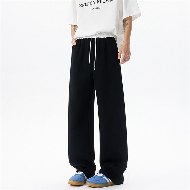 8XL-M春季撞色运动卫裤特大码美式高街直筒阔腿休闲裤KZ1945/P55,男装休闲裤,电商B238