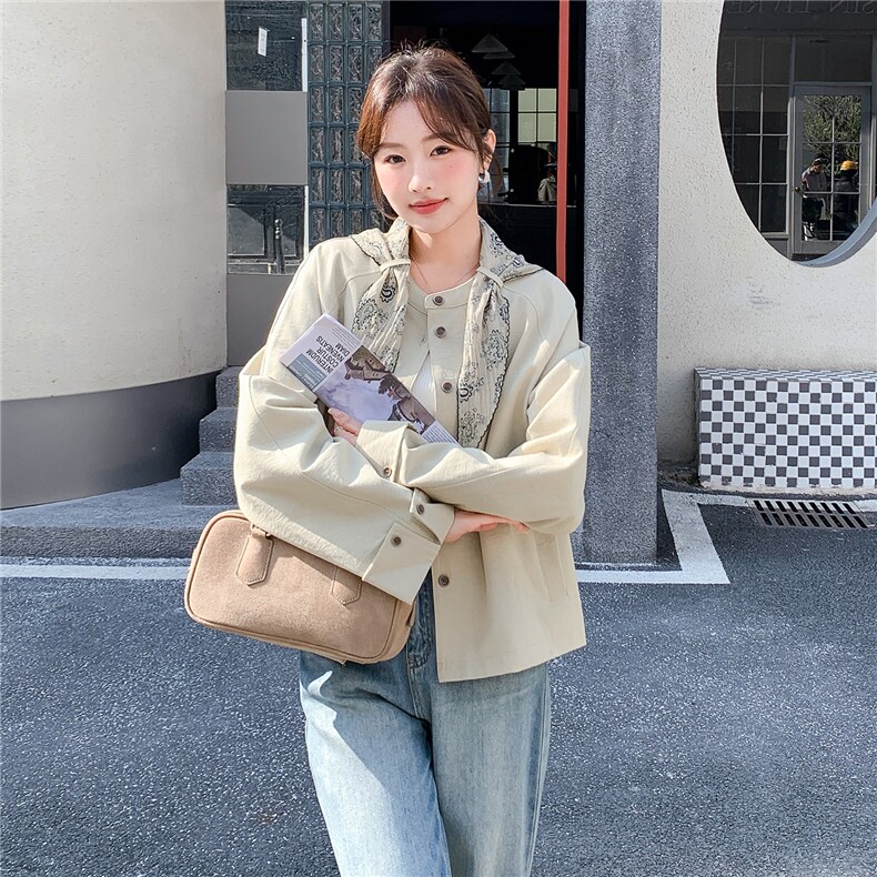 档口现货26春款韩版文艺范短款风衣送丝巾2B153-7001-P155-K248,女装风衣,2B153
