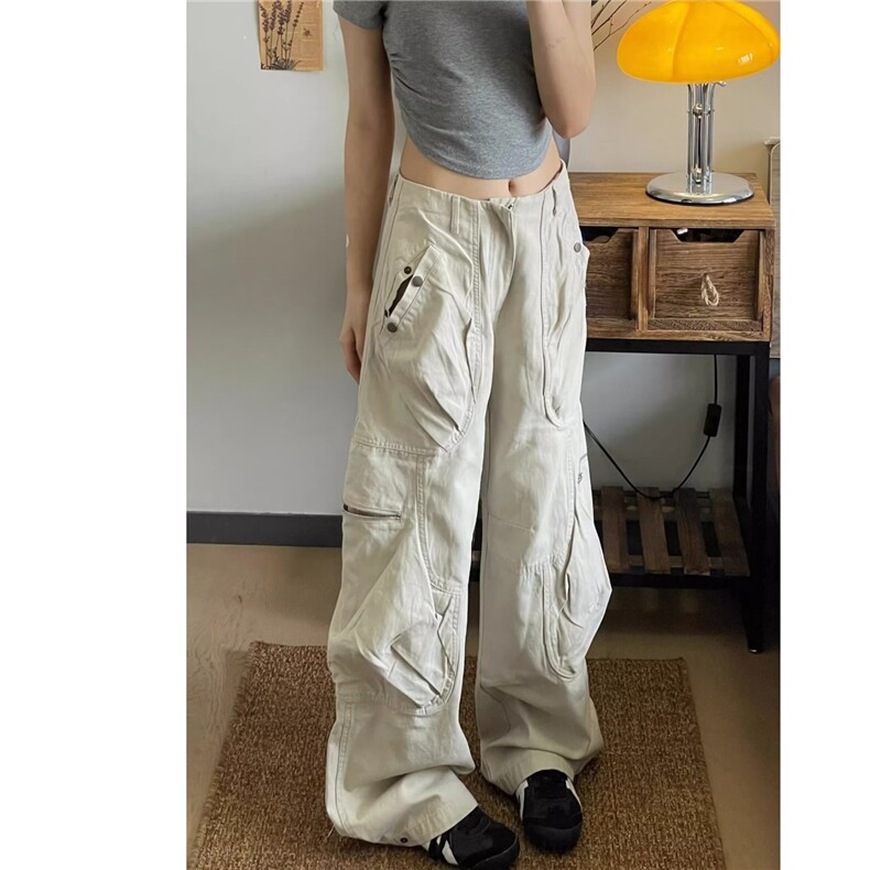 美式复古高级感阔腿工装裤男女秋装新款宽松直筒裤LXK8101-p83,男装工装外套,星座1008