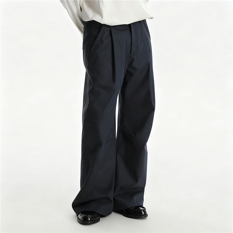 全棉优雅宽松膝盖褶省位男士休闲裤K233/P88，男装休闲裤，电商A242