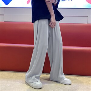 夏季新款男纯色直筒阔腿休闲裤薄潮流运动裤D201-DM155-P40，女装休闲裤，电商D321-1