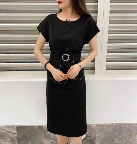 现货重工腰带气质连衣裙，女装连衣裙，艾蔚儿