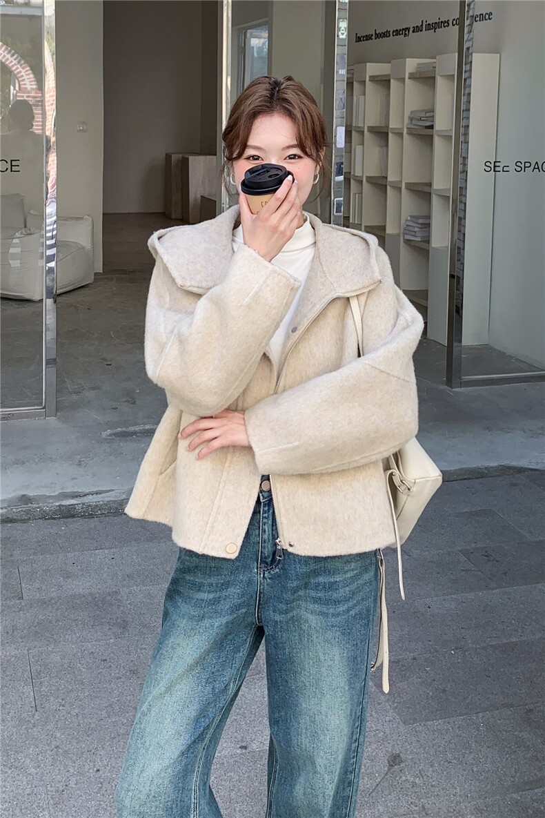 【】新款小个子双面羊毛大衣2C081-8309P255KK378,女装毛呢外套,2C081