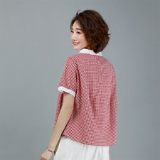 时尚舒适潮流衬衫套头短袖2021年夏季短袖气质优雅，女装衬衫，叶笙衣