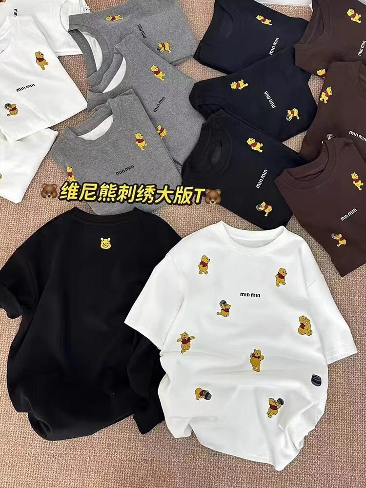 2025新款印花短t常规短袖圆领纯色,女装T恤,洛丽兰可