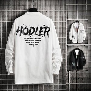 秋季印花长袖衬衫纯棉男装痞帅ins休闲上衣服DS956T图片