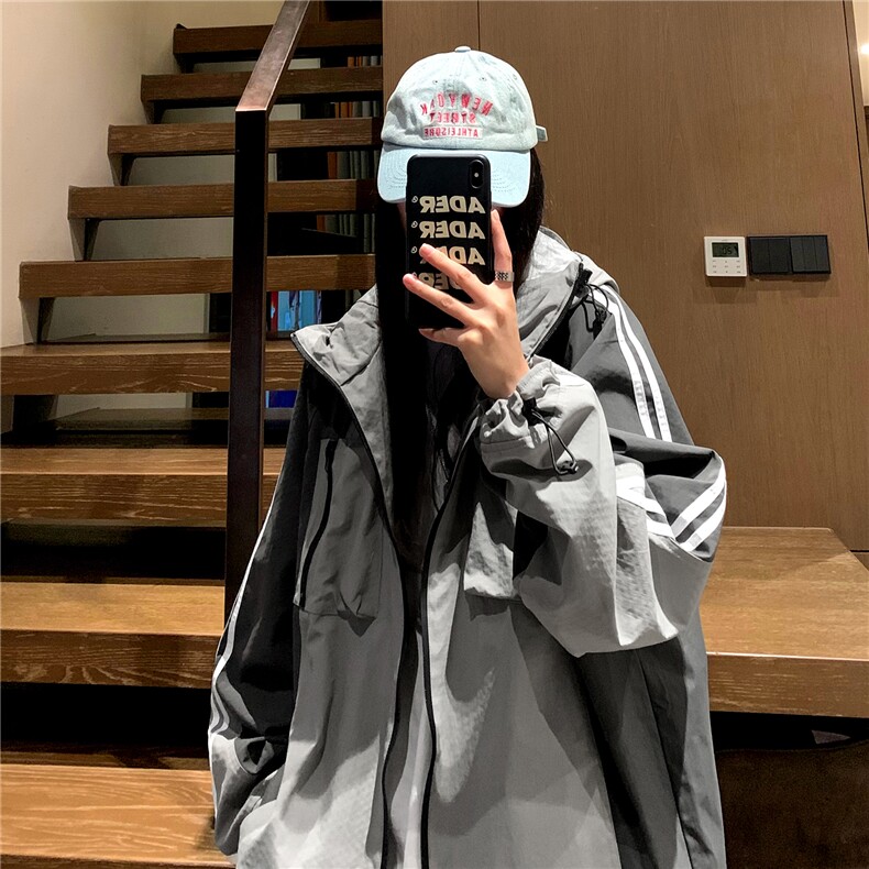 中性风 冲锋衣骑行服连帽撞色拼接夹克户外机能风外套D327 P108图片