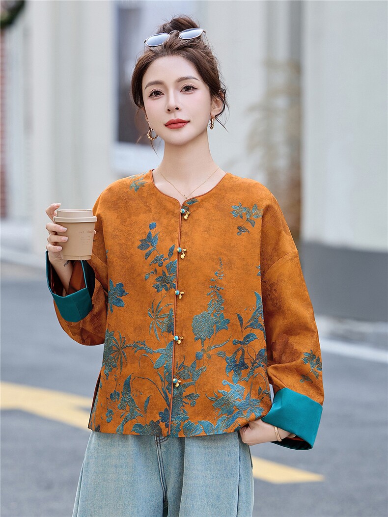 2026春秋新款圆领短外套新中式时尚女上衣,女装短外套,妙形