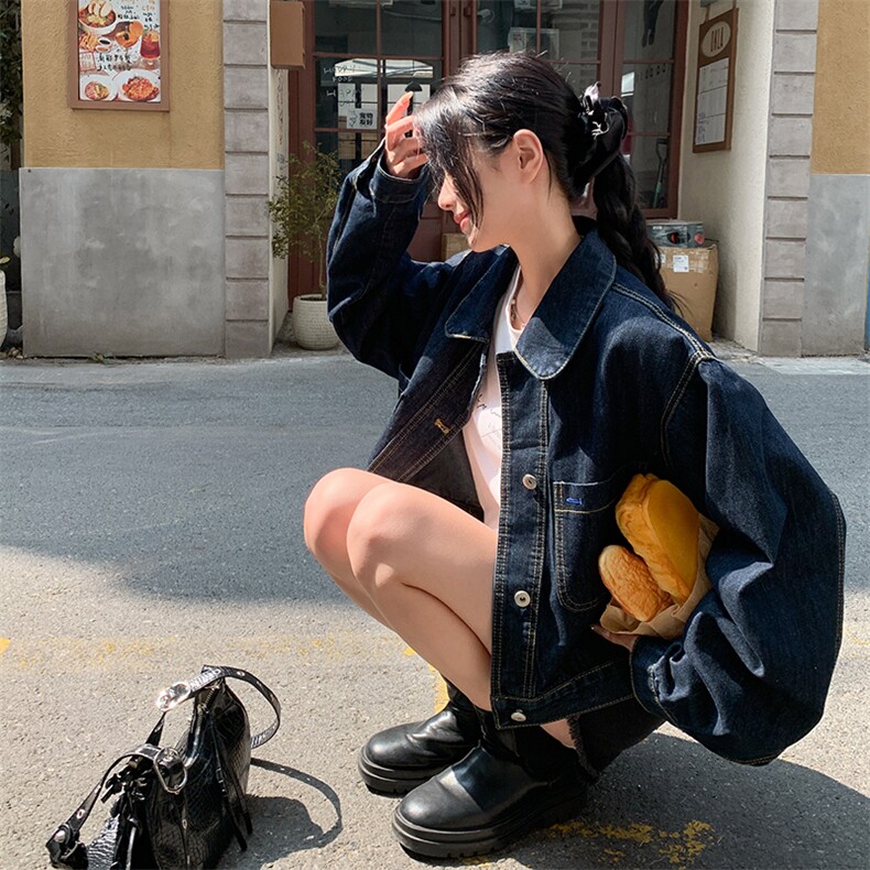 新款现货主推新款牛仔外套9873-P125-K178,女装短外套,2C129