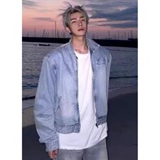 短款底特律夹克男款春秋季立领水洗潮牌牛仔工装外套JK618，男装夹克，星座1116A（原606A-3）