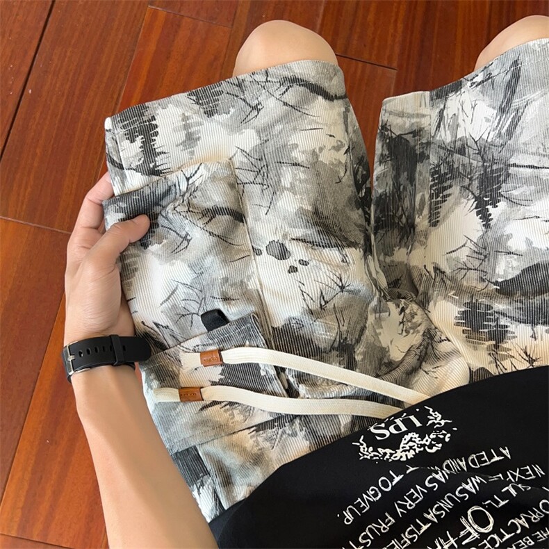 透气多口袋沙滩迷彩立体袋五分短裤宽松大码休闲裤CK36*P30控68,男装牛仔裤,星座511-1