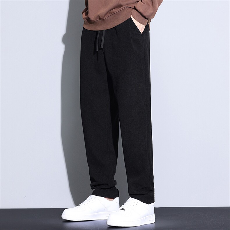 2024秋冬厚款阔腿裤玉米粒博奥绒秋季新款时尚潮流男裤子K585-p40，男装休闲裤，星座224-1