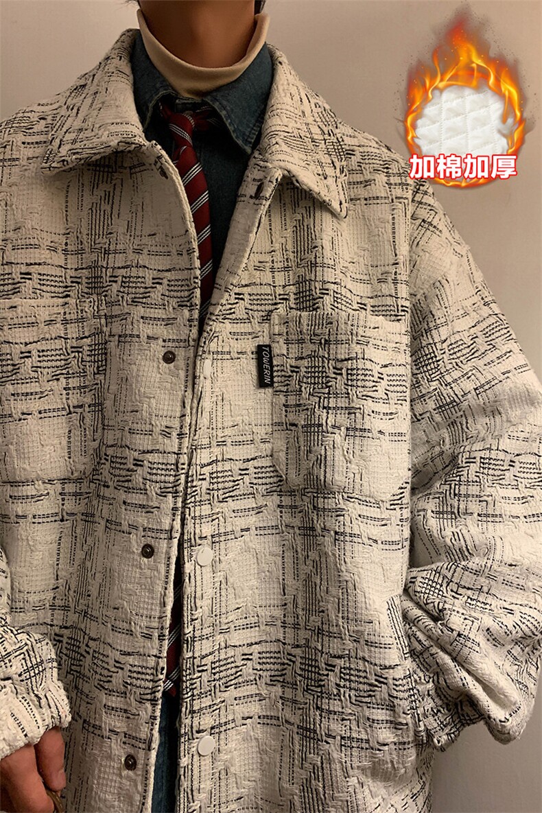 冬新百搭时尚小香风棉服男士加棉加厚夹克保暖外套J595J加棉-P95,男装棉衣,电商A001-1