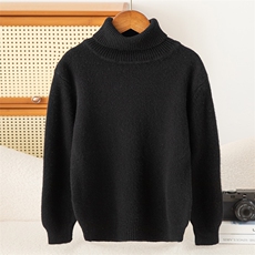 2025年秋季新款百搭七针高翻双股加厚保暖羊毛衫，童装儿童羊毛衫，宏杨羊绒