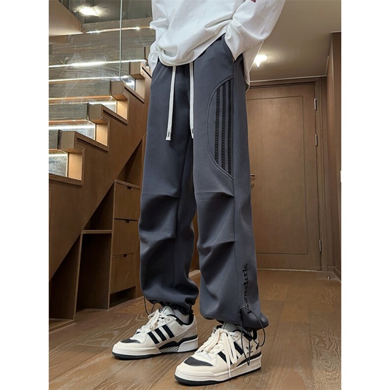 2025秋冬新款美式高街个性设计时尚百搭大码休闲卫裤P45，男装休闲裤，电商B388