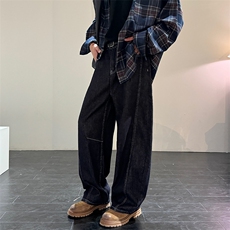 美式复古水洗弯刀裤男宽直筒帅原牛丹宁牛仔裤b381-2/9228/p65，男装牛仔裤，电商B381-2