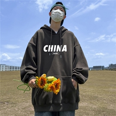 340克华棉高品质CHINA印花连帽卫衣男秋季棉65%聚酯纤维35%WY317，男装卫衣，电商A426-1(原A430-1)