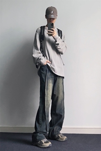 B221 美式ins高街加绒加厚牛仔裤 LK23134-P65 控88 加绒P75控98图片