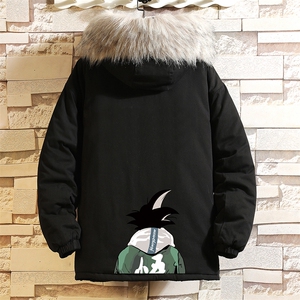 MM48005-P130冬季大毛领衣男士大码加厚袄男服砖墙挂拍