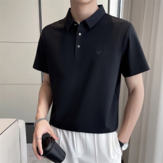 夏季半袖翻领纯色衬衫男士短袖t恤男款冰丝polo衫商务时尚翻领T恤，男装T恤，电商B212（原钱塘6029）