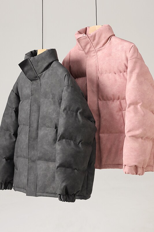 港风冬季新款棉衣男美式宽松PU皮立领面包服大码外套男MY622-P128,男装棉衣,星座505-3
