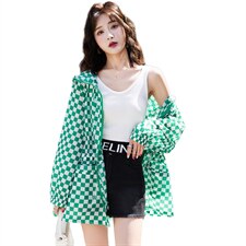 2837棋盘格休闲防晒衣夏季新款RF2C290-8801#-P85-K138，女装防晒衣，蝶眷