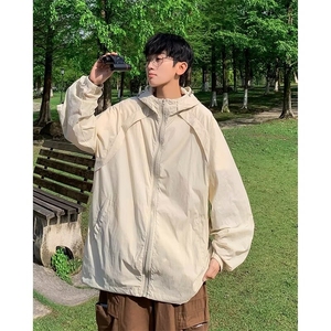 美式机能连帽防晒衣男夏季薄款高街潮牌防晒服痞帅户外冲锋衣外套图片