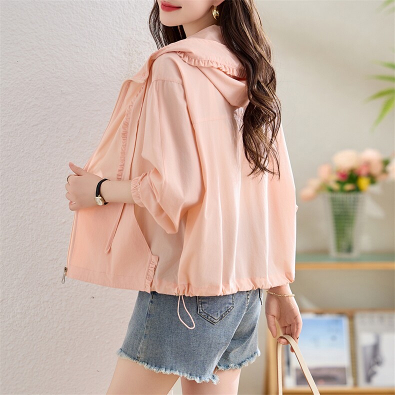 超好看粉色防晒衣女夏季2025新款宽松休闲百搭防晒服透气轻薄外套，女装防晒衣，沐七七