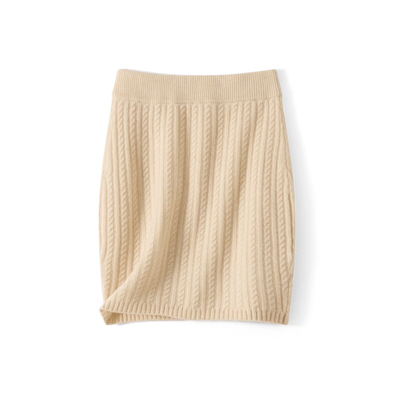 2025秋冬新款羊毛半身裙女短款高腰显瘦针织包臀一步裙子，女装半身裙，西欧羊绒