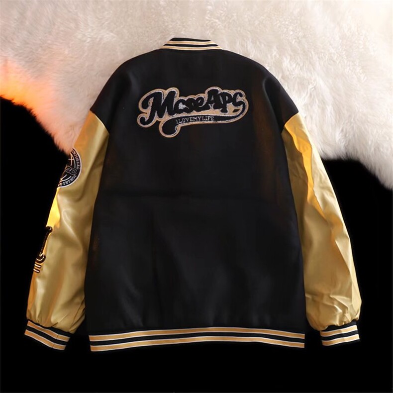 潮流夹克潮男春季棒球服毛呢拼皮外套JK2123P55,男装夹克,星座1116-2