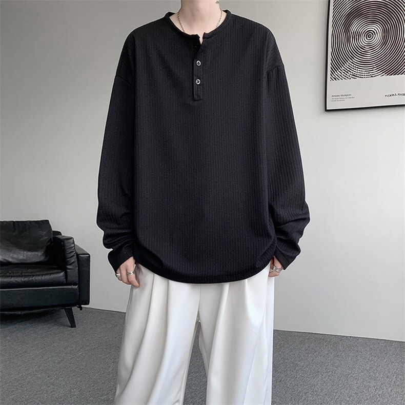 亨利领长袖T港风宽松大码打底衫CH58-特P25无差价，男装卫衣，星座214-3