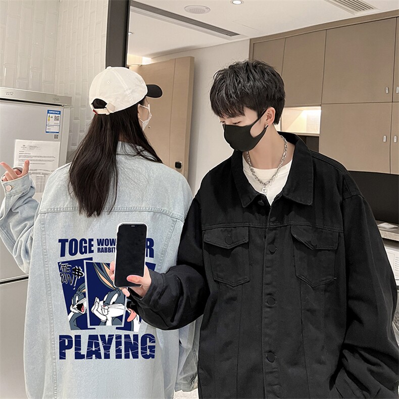 牛仔夹克男大码牛仔外套男茄克NJ77234-P60加绒款-P75,男装夹克,电商A040