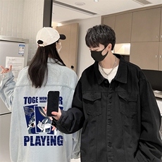 牛仔夹克男大码牛仔外套男茄克NJ77234-P60加绒款-P75，男装夹克，电商A040