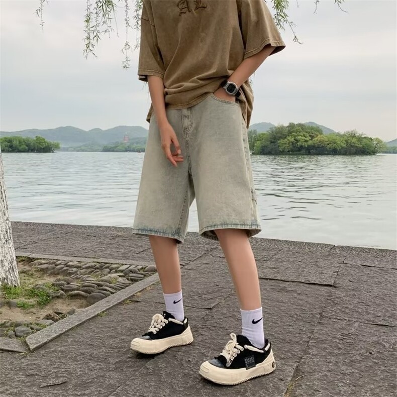 小脚青春流行牛仔裤夏季文艺五分裤新款潮男ins潮流日系,男装牛仔裤,星座716-2