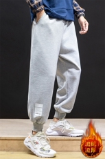 K12045-P40加绒P50束脚纯棉运动裤男士休闲裤大码宽松卫裤男，男装休闲裤，电商A040A