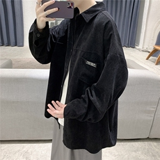 灯芯绒衬衫男宽松韩版复古春秋季衬衣外套DX115p55控79，男装衬衫，电商B413-1