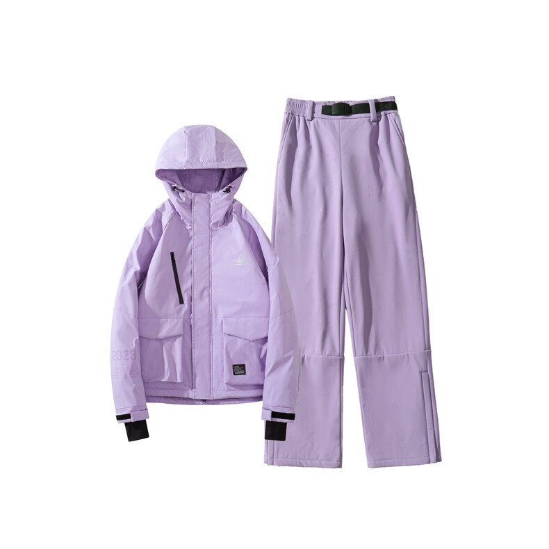 冬新防水拉链魔术贴大码滑雪服套装男女同款M69+K1002J加绒-P245,男装休闲套装,电商A001-1
