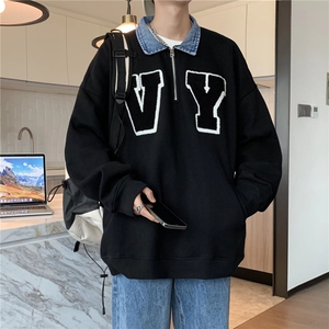 男春季新款卫衣牛仔领卫衣WY008P37图片