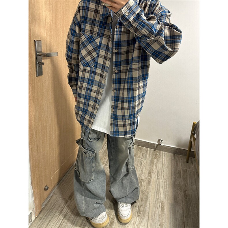 特P40无差价新款秋季百搭格子时尚长袖衬衫-HS2288,男装衬衫,电商A003